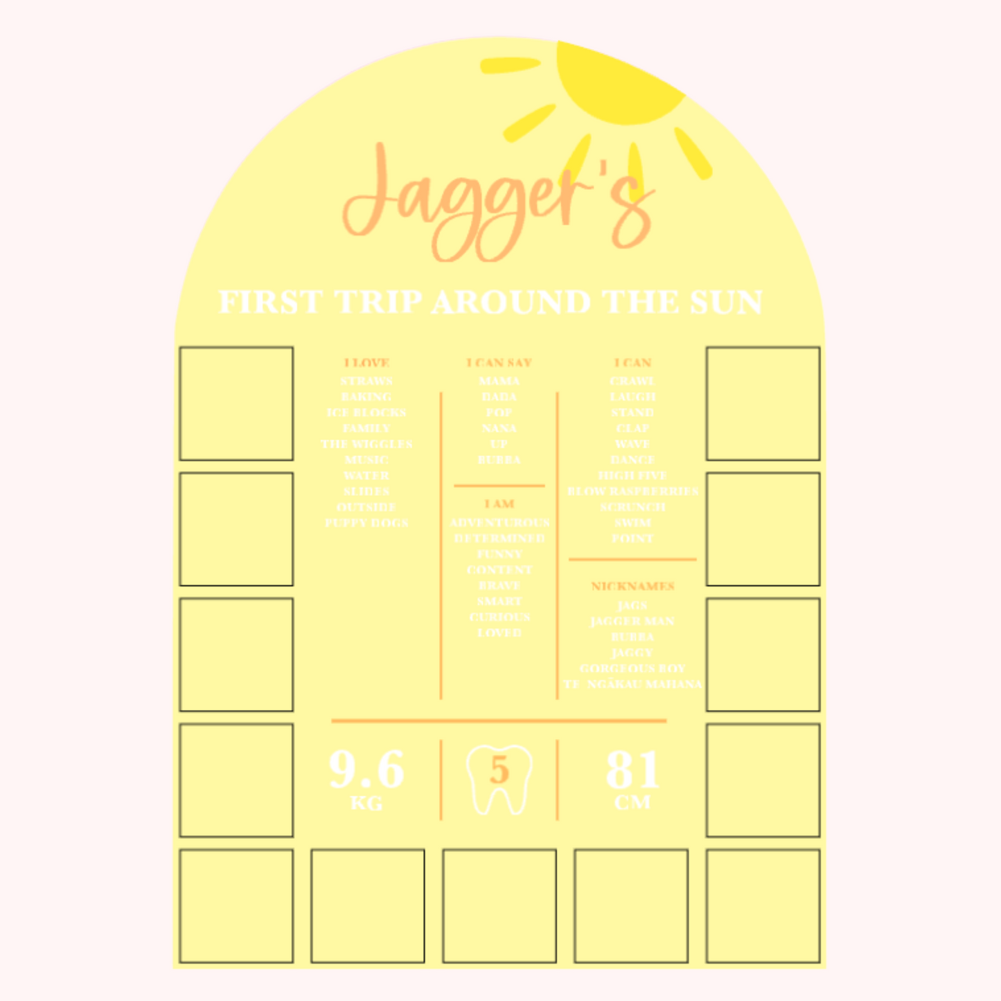 First Trip Milestone & Photos Board