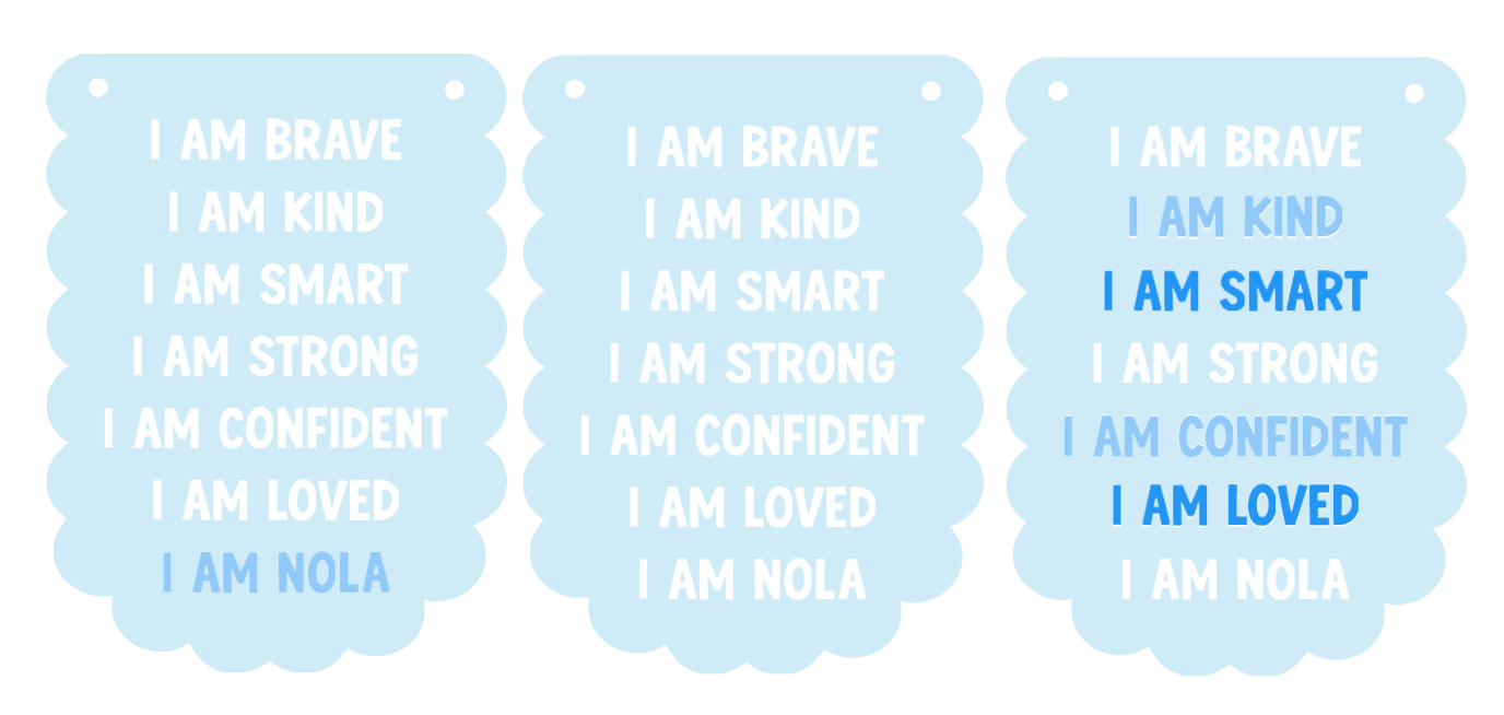 Positive Affirmations Hanging Plaque - Blue