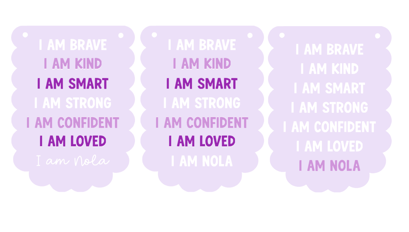 Positive Affirmations Hanging Plaque - Purple