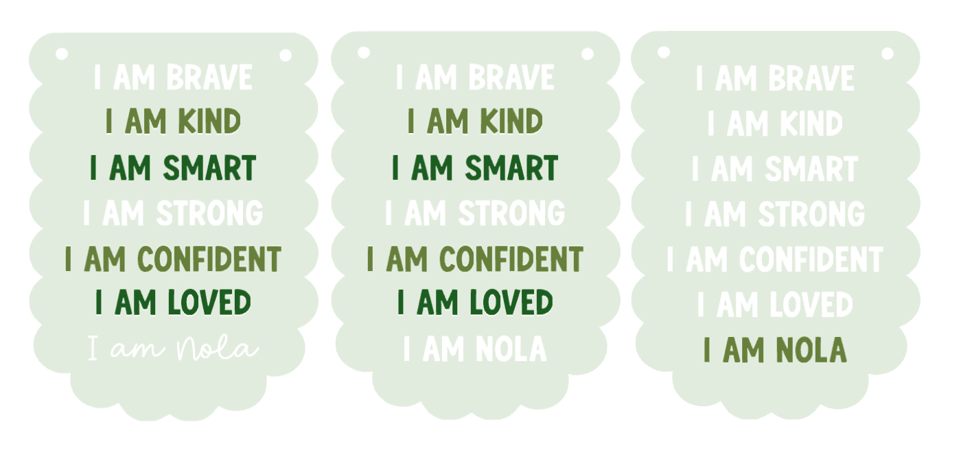 Positive Affirmations Hanging Plaque - Green