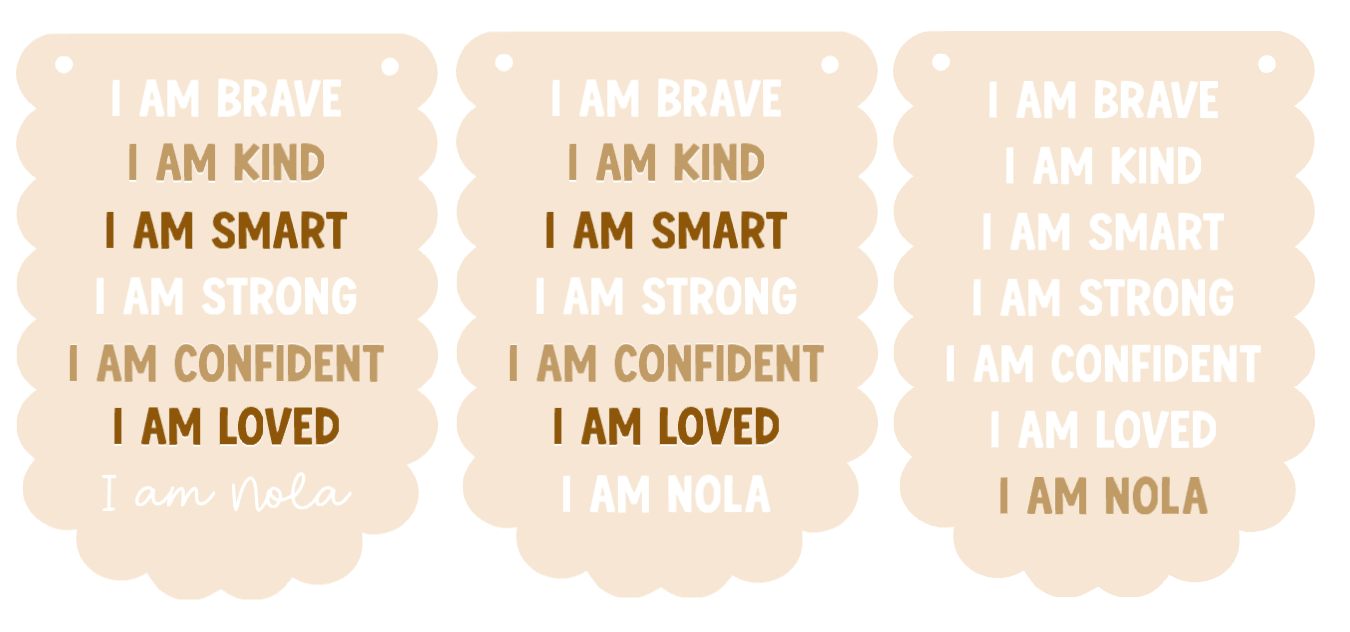 Positive Affirmations Hanging Plaque - Brown