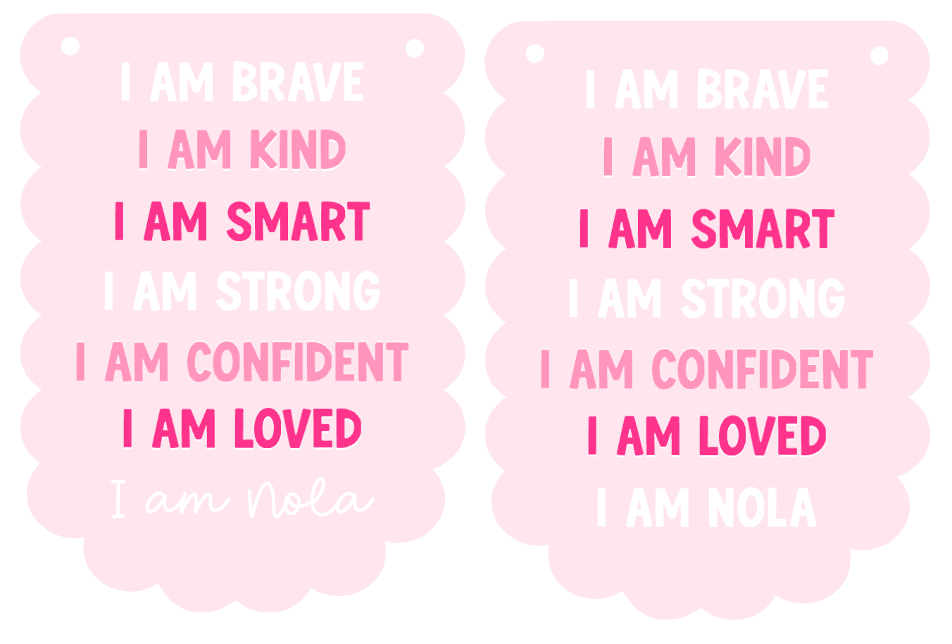 Positive Affirmations Hanging Plaque - Pink