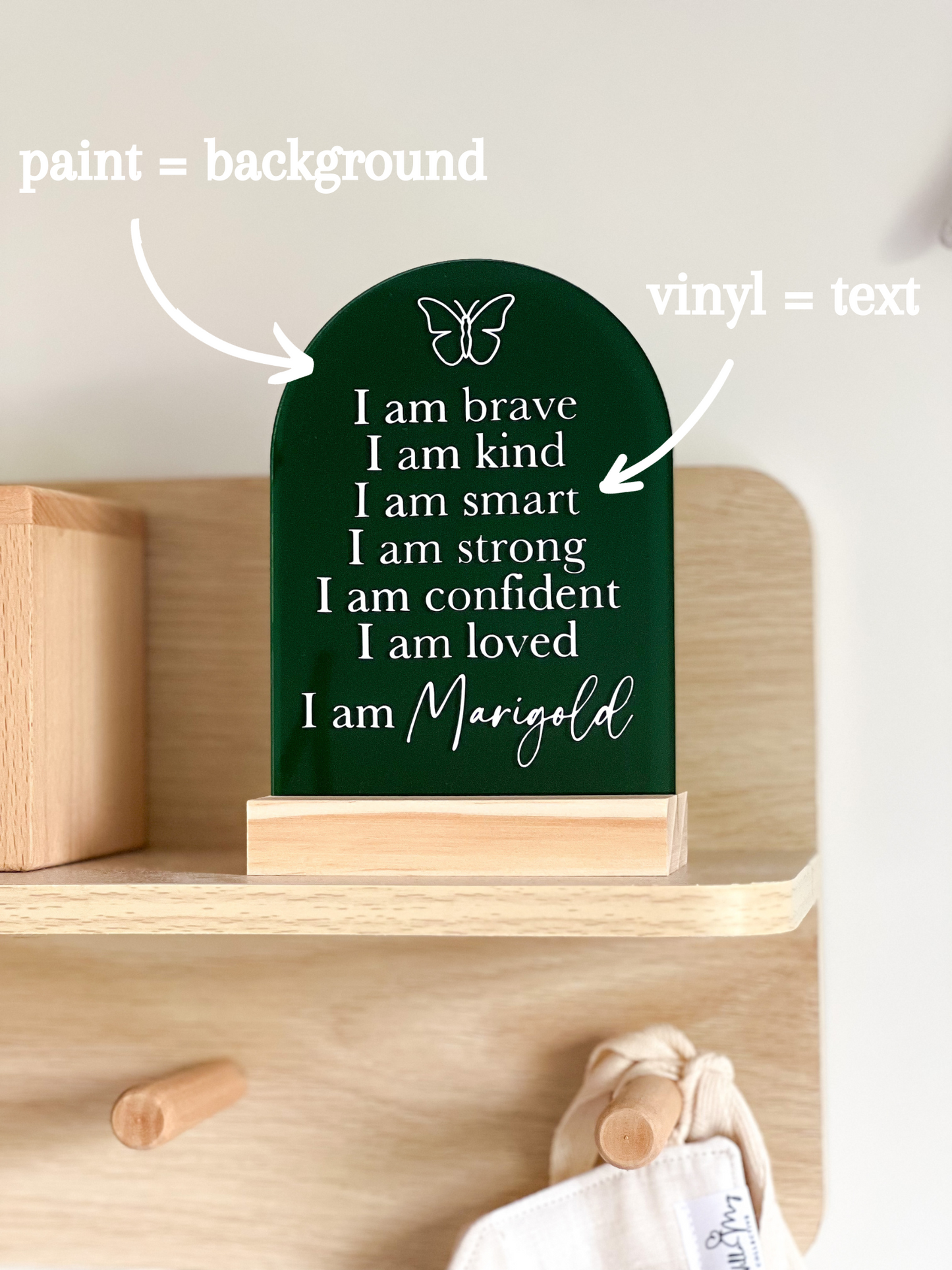 Positive Affirmations Arch w/ Wooden Stand