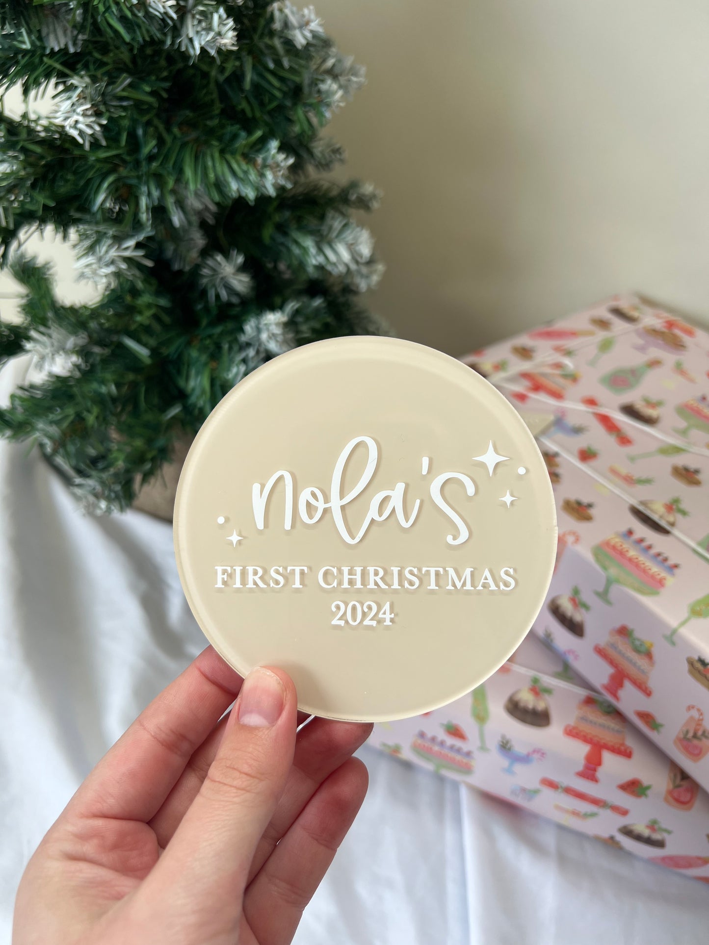 SAMPLE - Personalised My First Christmas Plaque - Stars