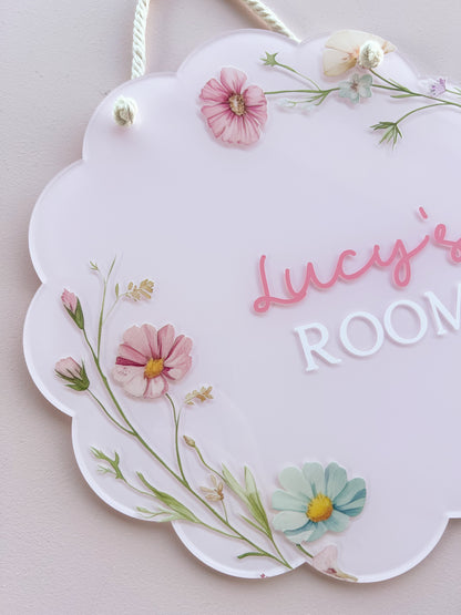 Personalised Room Sign – Floral Design