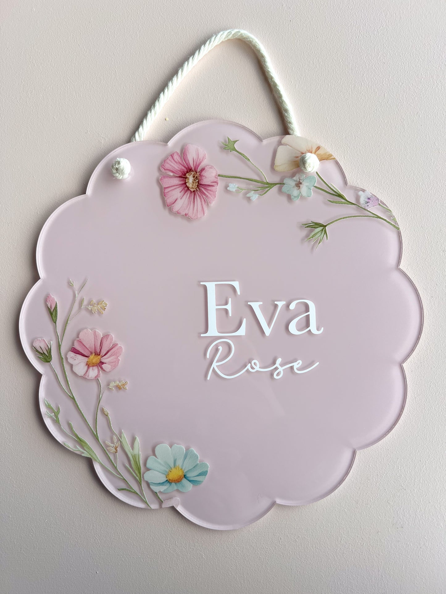 Personalised Room Sign – Floral Design