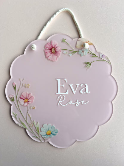 Personalised Room Sign – Floral Design