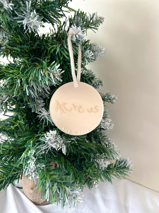 Child's Handwriting Tree Decoration