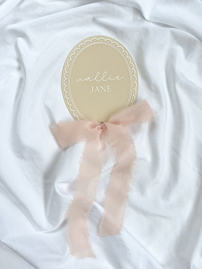 Bow Newborn Plaque