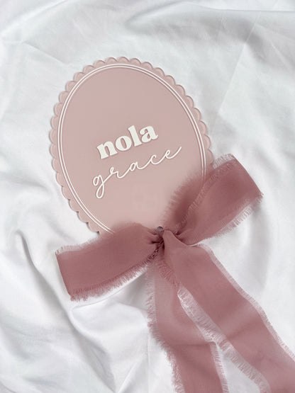 Bow Newborn Plaque