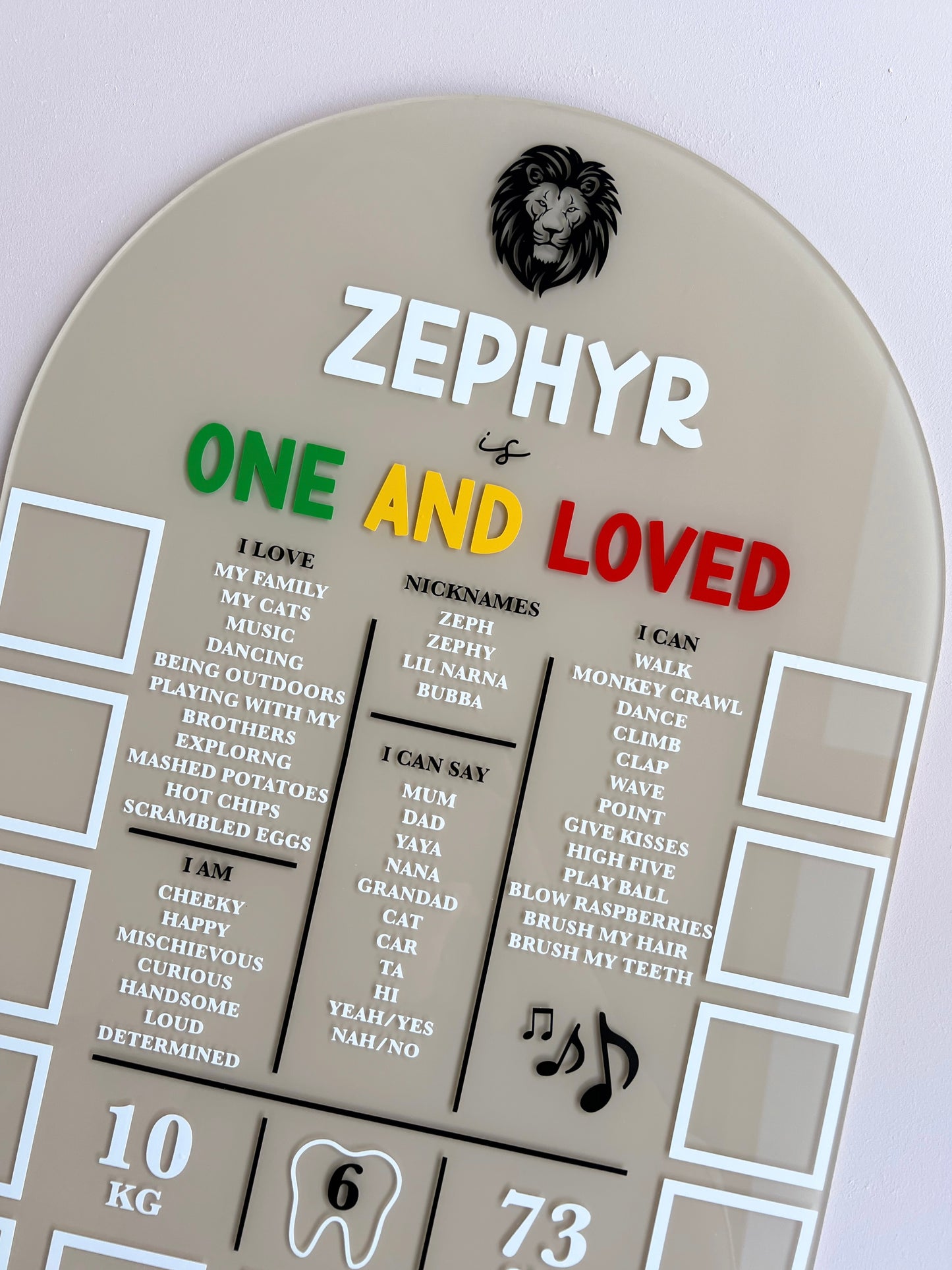 (CUSTOM) Milestone + Photos Birthday Board