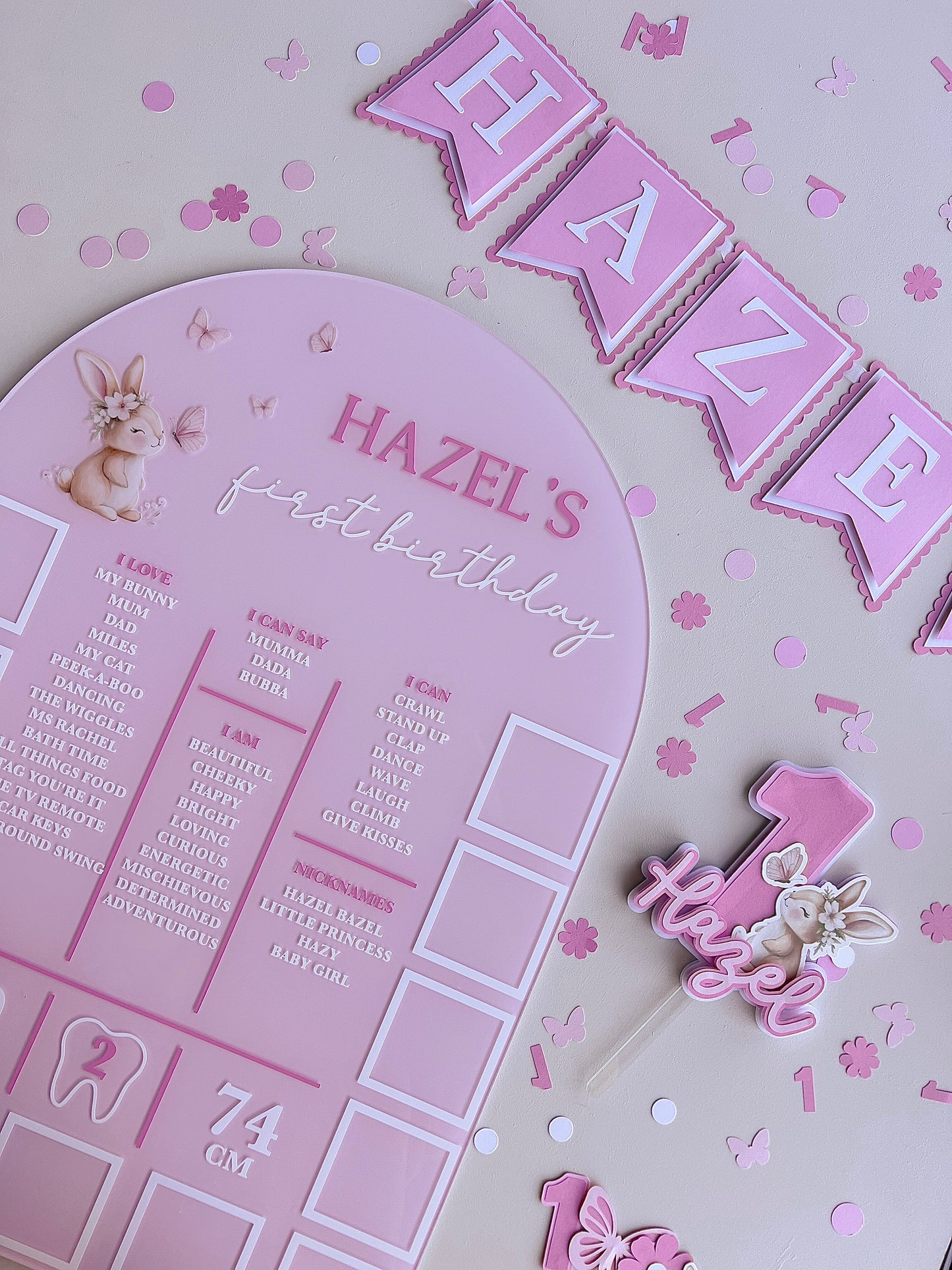 (CUSTOM) Milestone + Photos Birthday Board