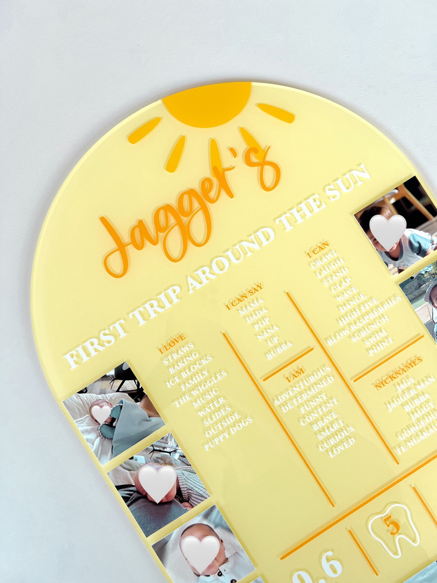 (CUSTOM) Milestone + Photos Birthday Board