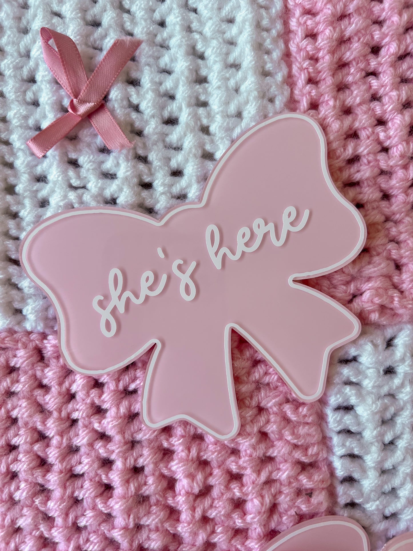 Bow Newborn Birth Announcement