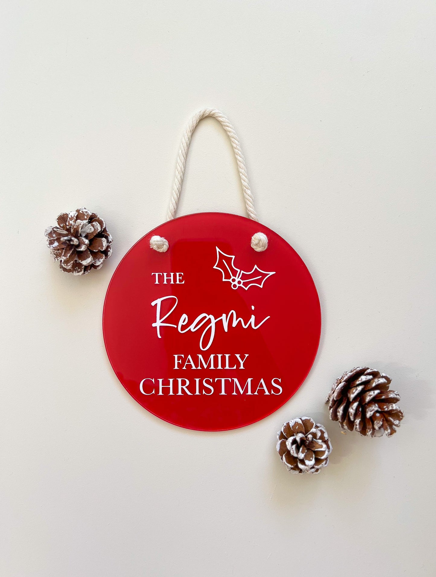 Family Christmas Hanging Sign