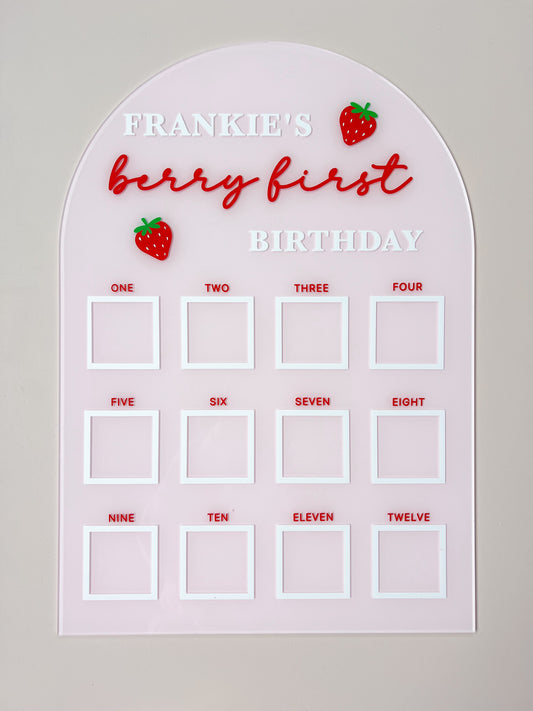Berry First Birthday Photo Board