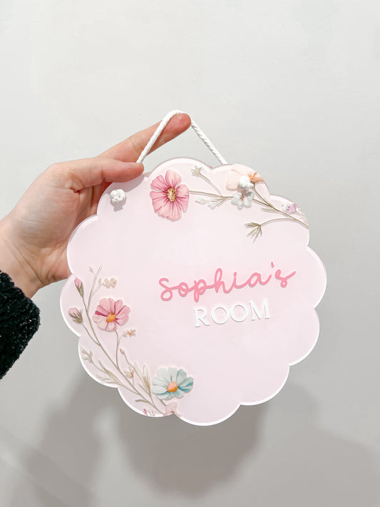 Personalised Room Sign – Floral Design