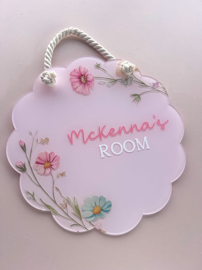 Personalised Room Sign – Floral Design